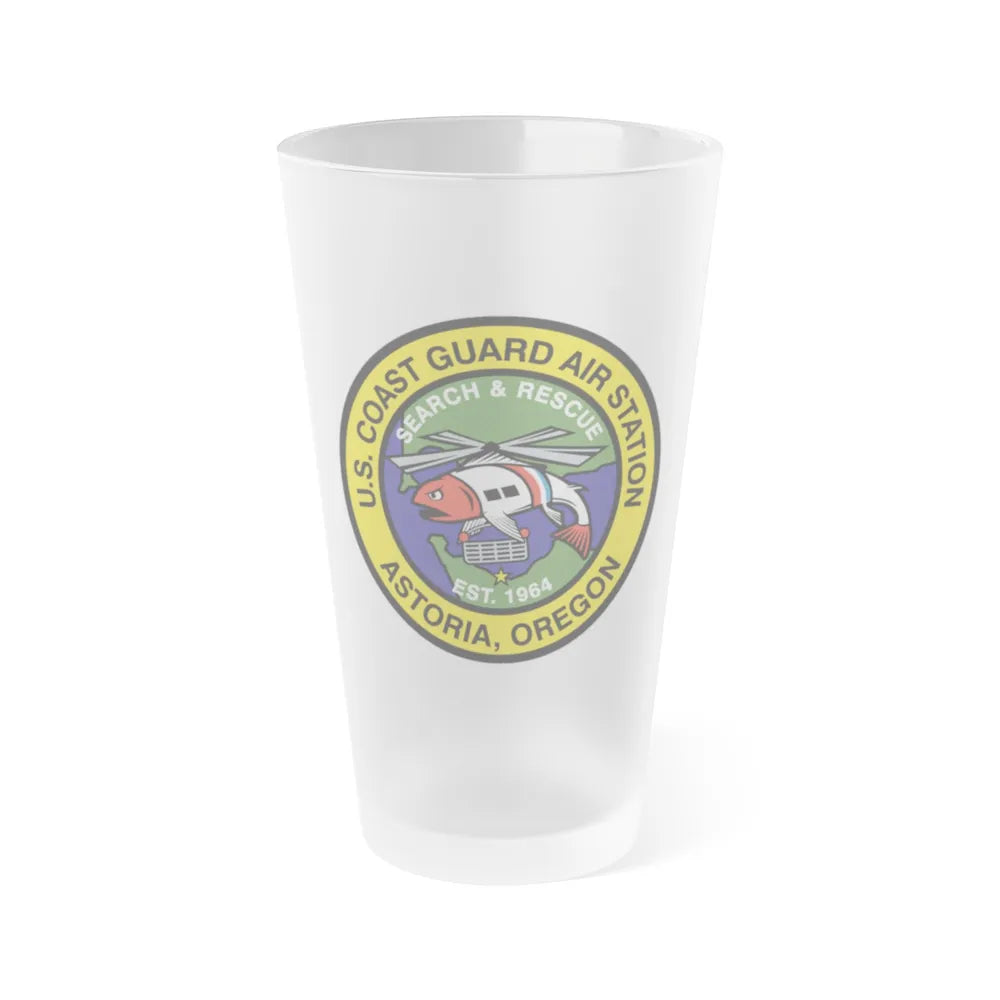 USCG AS Astoria Oregon (U.S. Coast Guard) Frosted Pint Glass 16oz-Go Mug Yourself