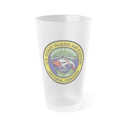 USCG AS Astoria Oregon (U.S. Coast Guard) Frosted Pint Glass 16oz-Go Mug Yourself