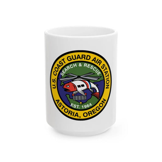 USCG AS Astoria Oregon (U.S. Coast Guard) White Coffee Mug-15oz-Go Mug Yourself