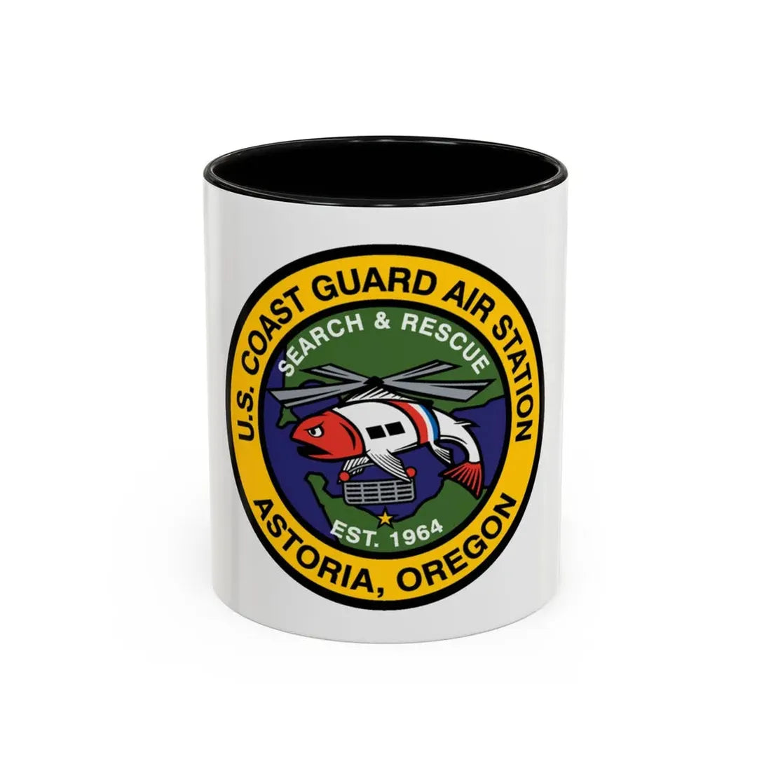 USCG AS Astoria Oregon (U.S. Coast Guard) Accent Coffee Mug 11oz Black - Go Mug Yourself