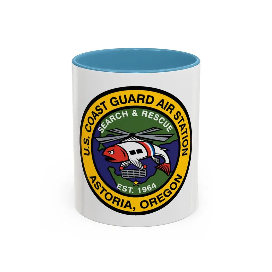 USCG AS Astoria Oregon (U.S. Coast Guard) Accent Coffee Mug 11oz Light Blue - Go Mug Yourself