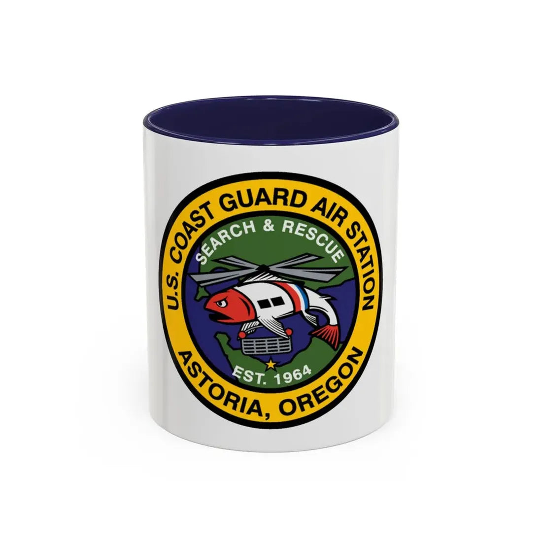 USCG AS Astoria Oregon (U.S. Coast Guard) Accent Coffee Mug 11oz Navy - Go Mug Yourself