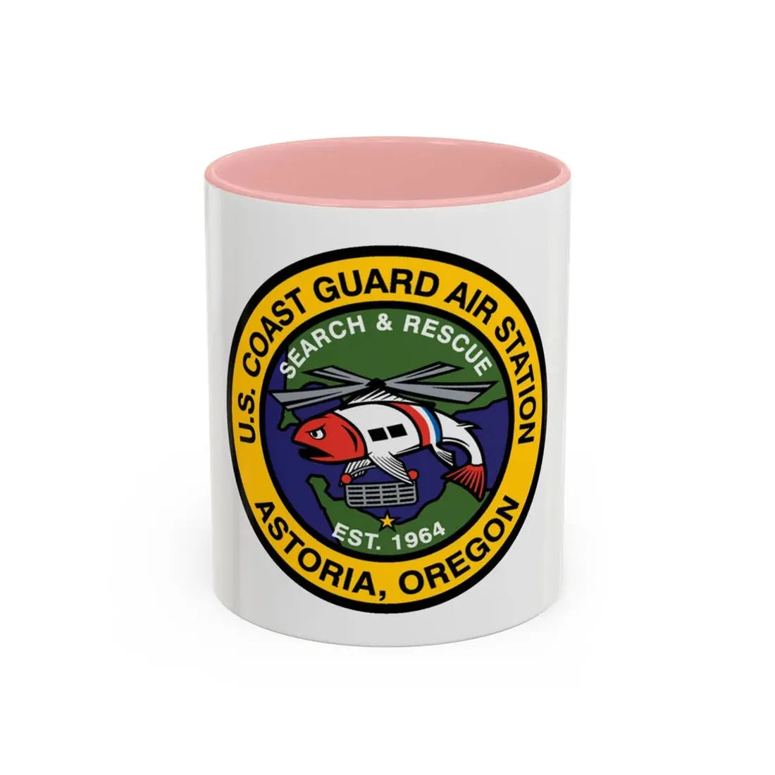 USCG AS Astoria Oregon (U.S. Coast Guard) Accent Coffee Mug 11oz Pink - Go Mug Yourself