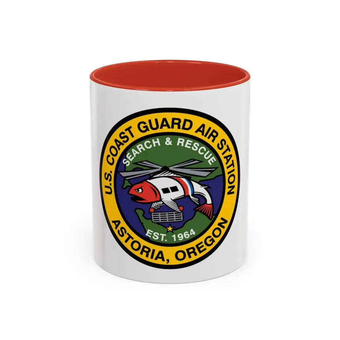 USCG AS Astoria Oregon (U.S. Coast Guard) Accent Coffee Mug 11oz Red - Go Mug Yourself