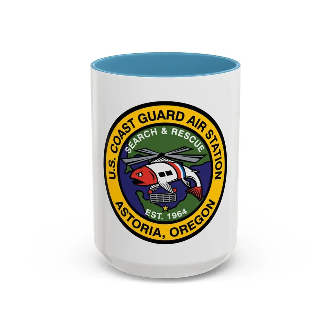 USCG AS Astoria Oregon (U.S. Coast Guard) Accent Coffee Mug 15oz Light Blue - Go Mug Yourself
