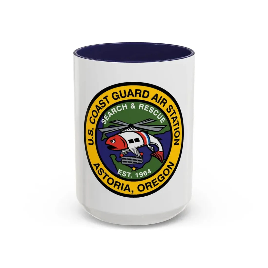 USCG AS Astoria Oregon (U.S. Coast Guard) Accent Coffee Mug 15oz Navy - Go Mug Yourself
