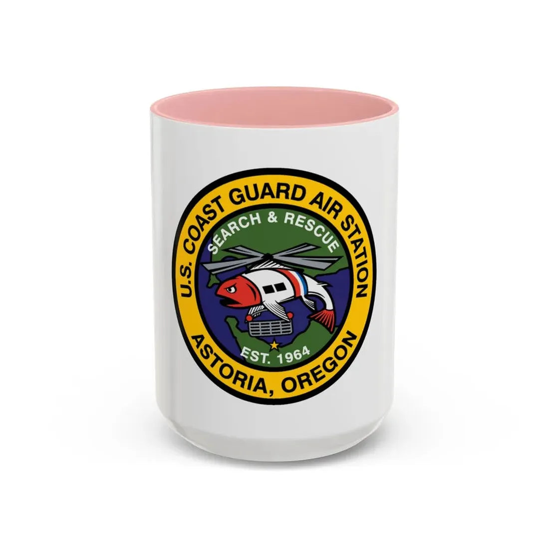 USCG AS Astoria Oregon (U.S. Coast Guard) Accent Coffee Mug 15oz Pink - Go Mug Yourself