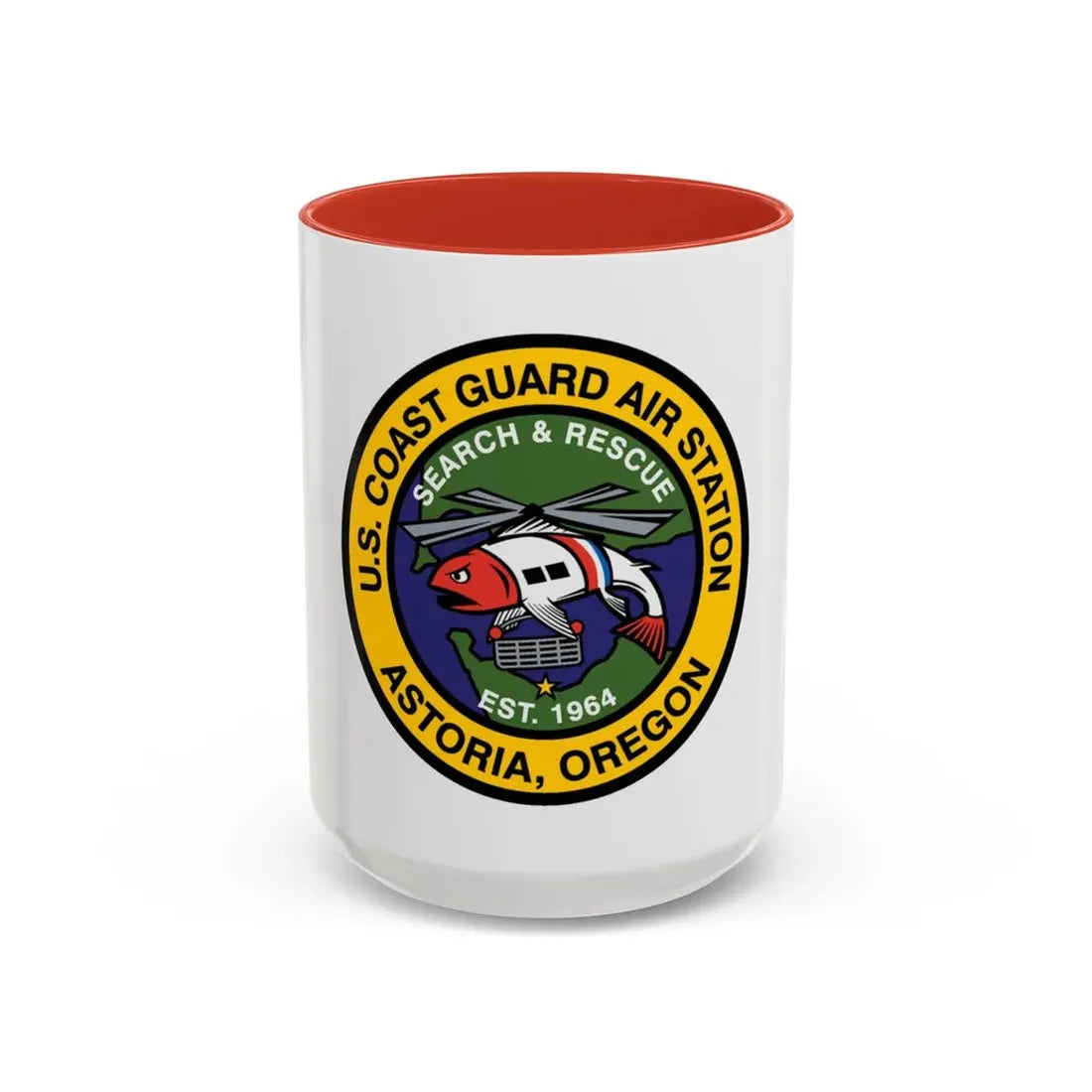USCG AS Astoria Oregon (U.S. Coast Guard) Accent Coffee Mug 15oz Red - Go Mug Yourself