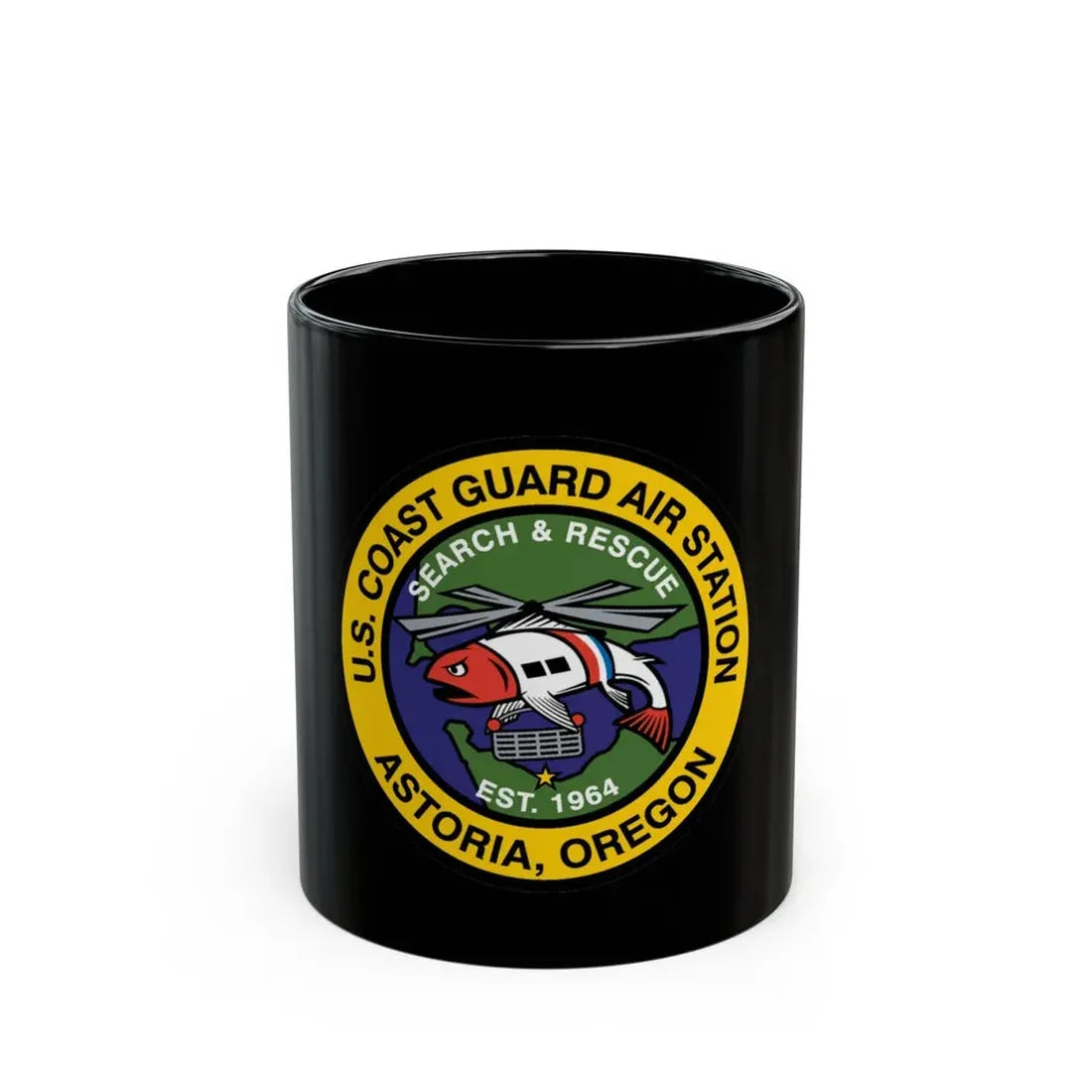 USCG AS Astoria Oregon (U.S. Coast Guard) Black Coffee Mug 11oz - Go Mug Yourself