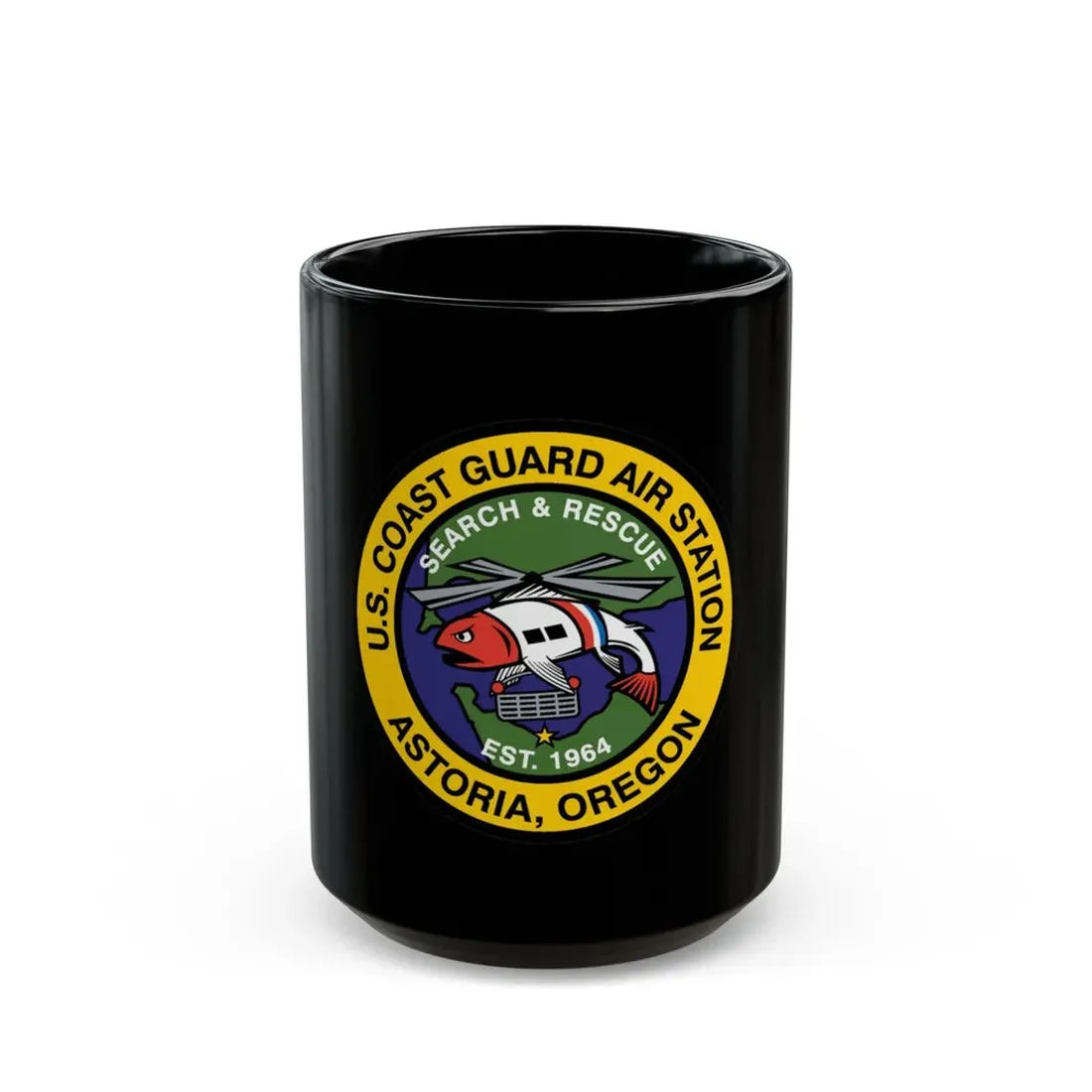 USCG AS Astoria Oregon (U.S. Coast Guard) Black Coffee Mug 15oz - Go Mug Yourself