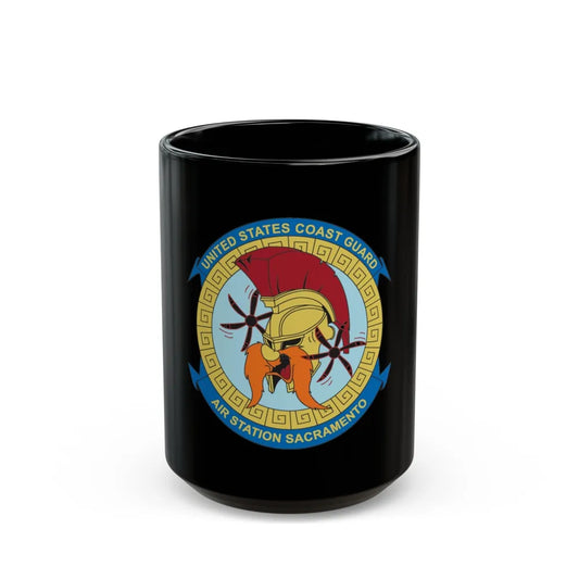 USCG AS Sacramento CA (U.S. Coast Guard) Black Coffee Mug-15oz-Go Mug Yourself