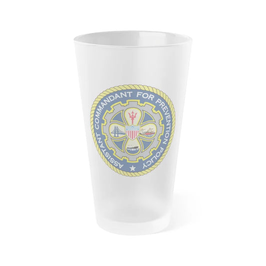 USCG Assistant Commandant for Prevention Policy (U.S. Coast Guard) Frosted Pint Glass 16oz-Go Mug Yourself