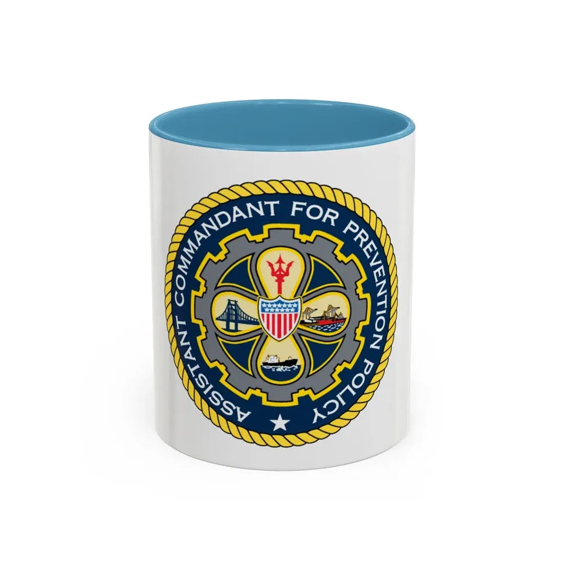 USCG Assistant Commandant for Prevention Policy (U.S. Coast Guard) Accent Coffee Mug 11oz Light Blue - Go Mug Yourself