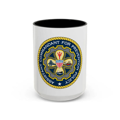 USCG Assistant Commandant for Prevention Policy (U.S. Coast Guard) Accent Coffee Mug 15oz Black - Go Mug Yourself