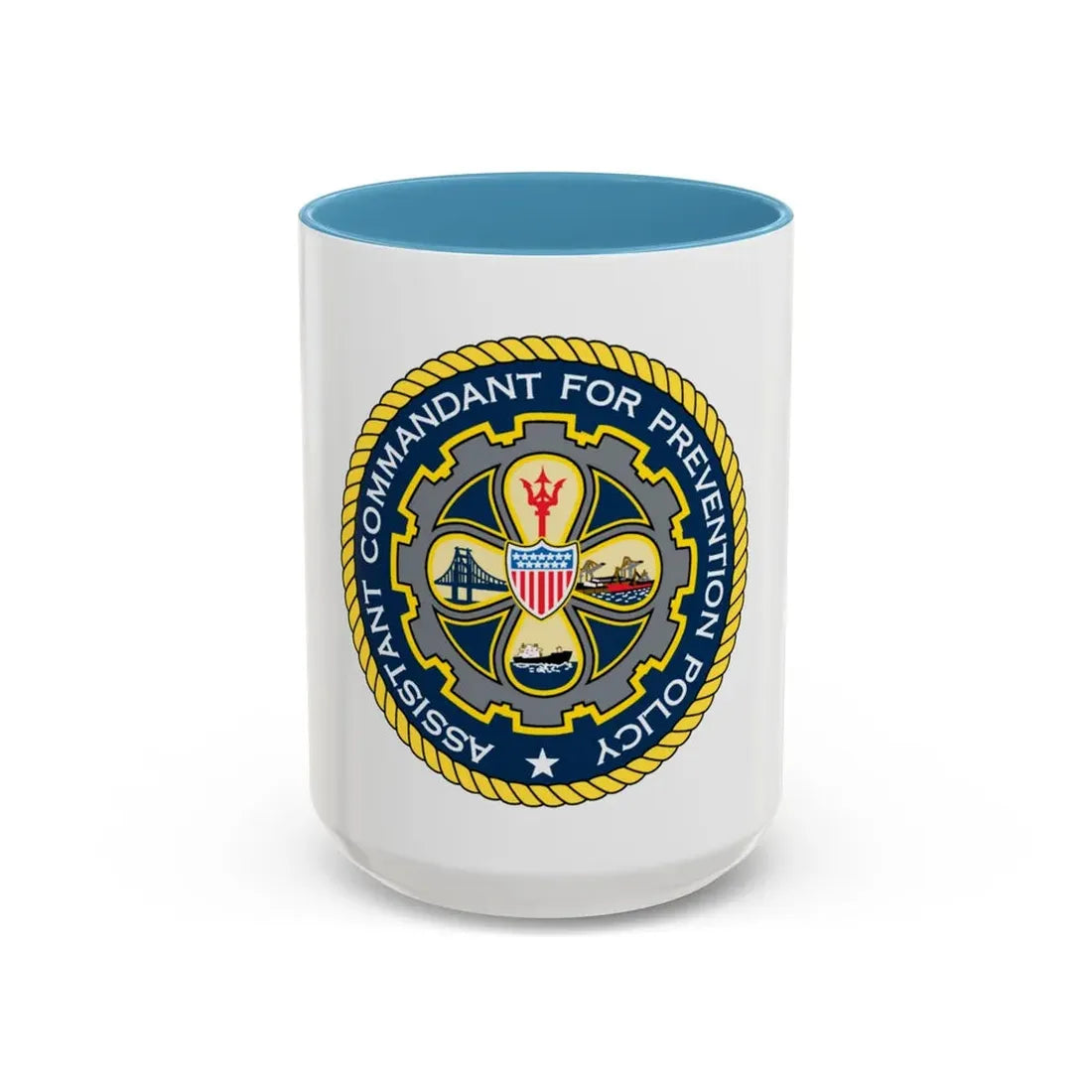 USCG Assistant Commandant for Prevention Policy (U.S. Coast Guard) Accent Coffee Mug 15oz Light Blue - Go Mug Yourself