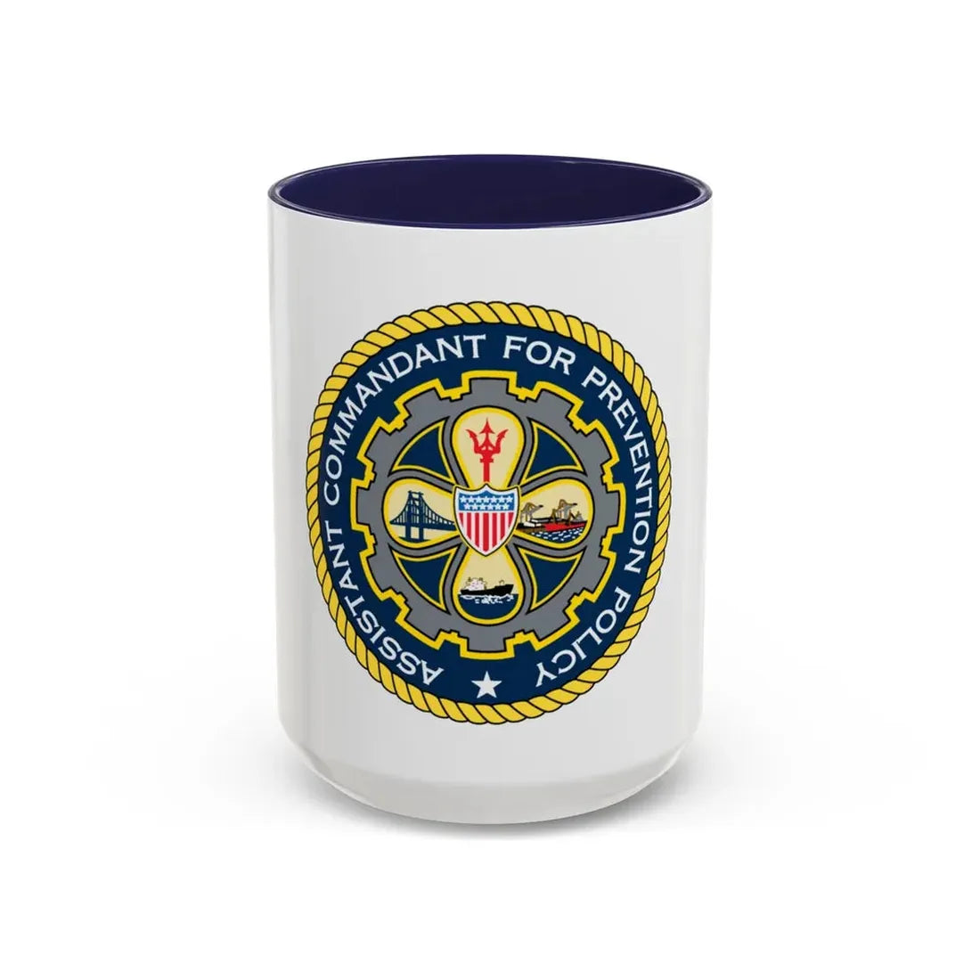 USCG Assistant Commandant for Prevention Policy (U.S. Coast Guard) Accent Coffee Mug 15oz Navy - Go Mug Yourself