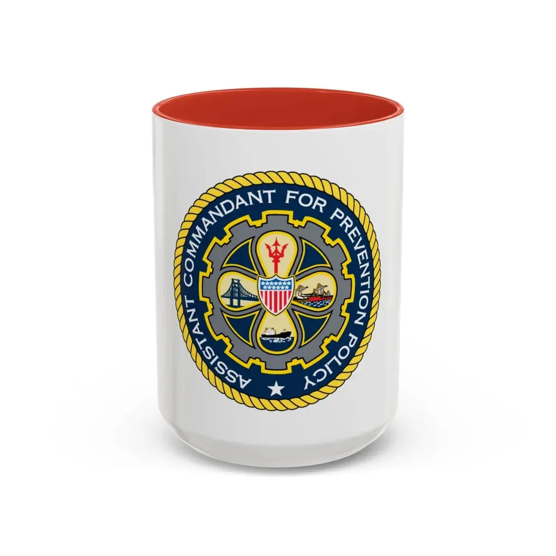 USCG Assistant Commandant for Prevention Policy (U.S. Coast Guard) Accent Coffee Mug 15oz Red - Go Mug Yourself