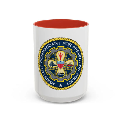 USCG Assistant Commandant for Prevention Policy (U.S. Coast Guard) Accent Coffee Mug 15oz Red - Go Mug Yourself