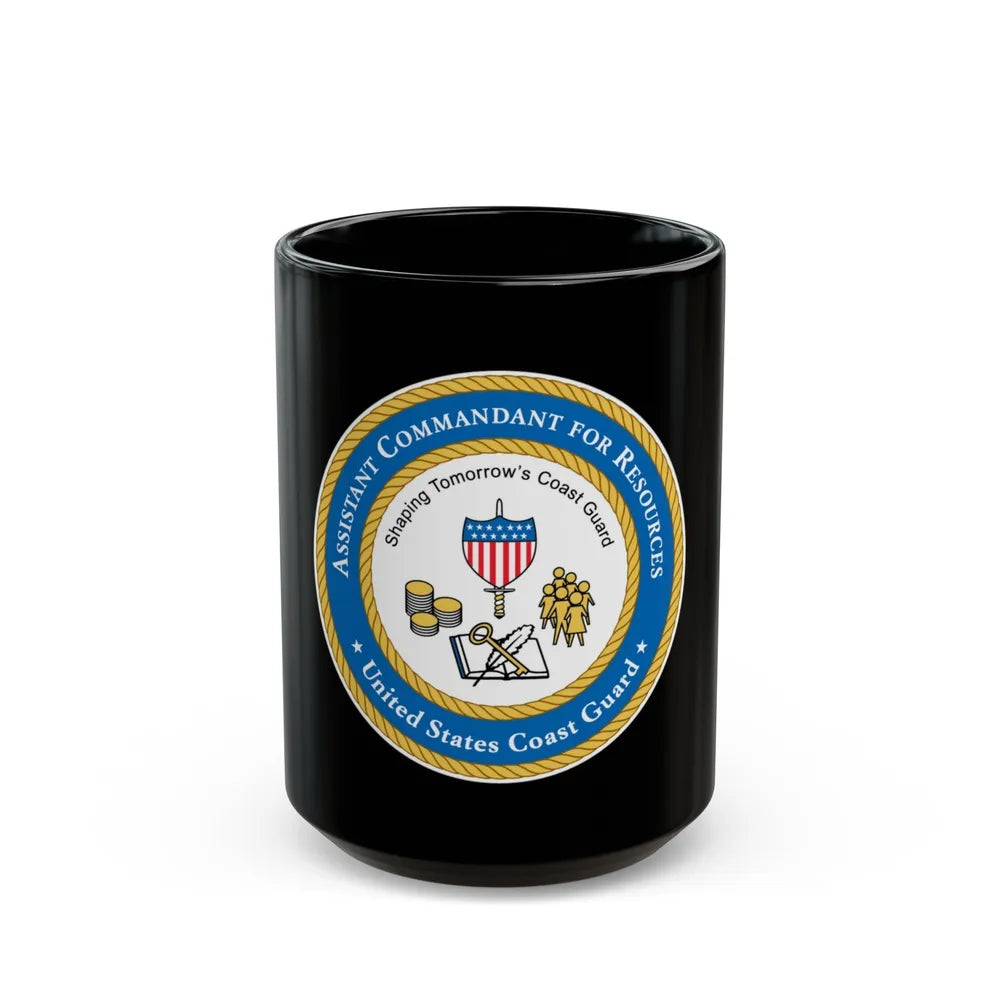 USCG Asst Commandant for Resources (U.S. Coast Guard) Black Coffee Mug-15oz-Go Mug Yourself