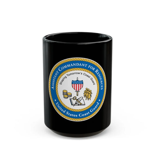 USCG Asst Commandant for Resources (U.S. Coast Guard) Black Coffee Mug-15oz-Go Mug Yourself