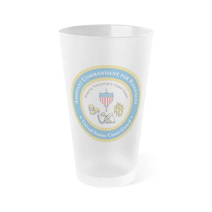 USCG Asst Commandant for Resources (U.S. Coast Guard) Frosted Pint Glass 16oz-Go Mug Yourself