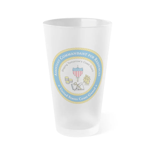 USCG Asst Commandant for Resources (U.S. Coast Guard) Frosted Pint Glass 16oz-Go Mug Yourself