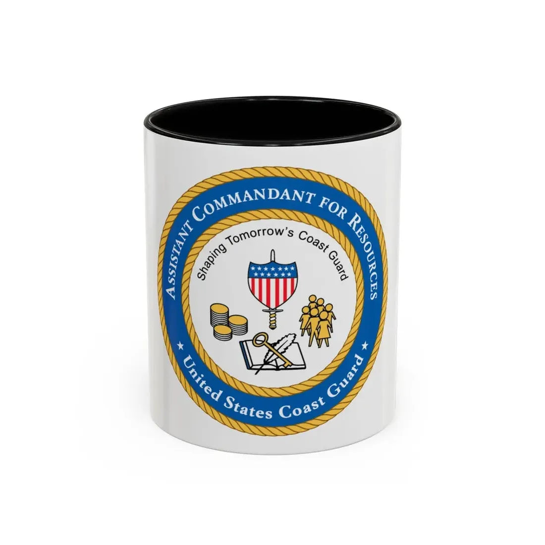 USCG Asst Commandant for Resources (U.S. Coast Guard) Accent Coffee Mug 11oz Black - Go Mug Yourself