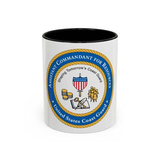 USCG Asst Commandant for Resources (U.S. Coast Guard) Accent Coffee Mug 11oz Black - Go Mug Yourself