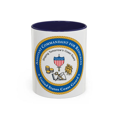 USCG Asst Commandant for Resources (U.S. Coast Guard) Accent Coffee Mug 11oz Navy - Go Mug Yourself