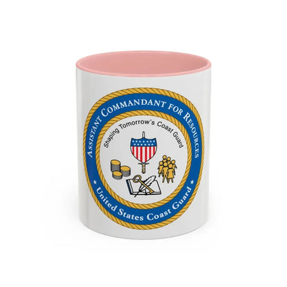 USCG Asst Commandant for Resources (U.S. Coast Guard) Accent Coffee Mug 11oz Pink - Go Mug Yourself