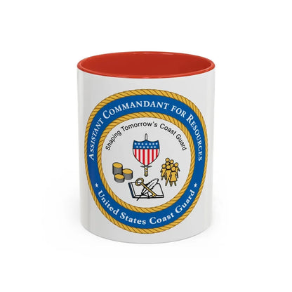 USCG Asst Commandant for Resources (U.S. Coast Guard) Accent Coffee Mug 11oz Red - Go Mug Yourself