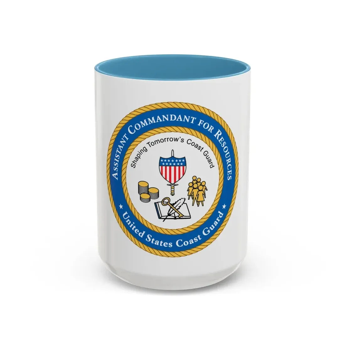 USCG Asst Commandant for Resources (U.S. Coast Guard) Accent Coffee Mug 15oz Light Blue - Go Mug Yourself