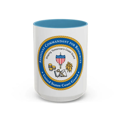 USCG Asst Commandant for Resources (U.S. Coast Guard) Accent Coffee Mug 15oz Light Blue - Go Mug Yourself