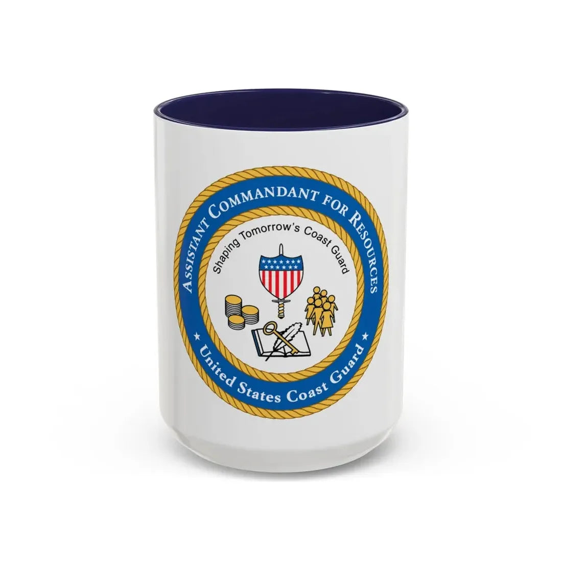 USCG Asst Commandant for Resources (U.S. Coast Guard) Accent Coffee Mug 15oz Navy - Go Mug Yourself