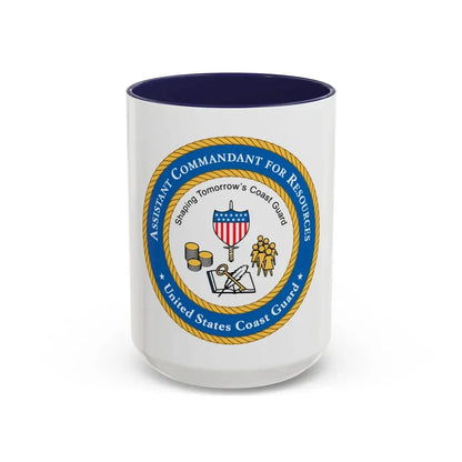 USCG Asst Commandant for Resources (U.S. Coast Guard) Accent Coffee Mug 15oz Navy - Go Mug Yourself