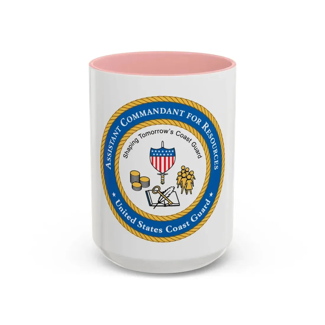 USCG Asst Commandant for Resources (U.S. Coast Guard) Accent Coffee Mug 15oz Pink - Go Mug Yourself