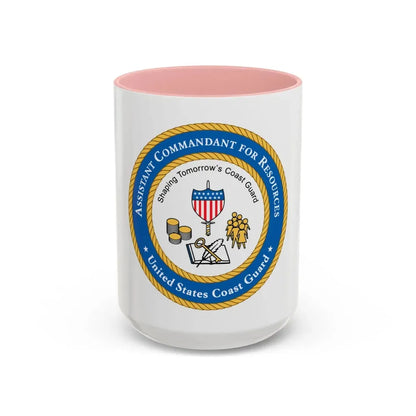 USCG Asst Commandant for Resources (U.S. Coast Guard) Accent Coffee Mug 15oz Pink - Go Mug Yourself