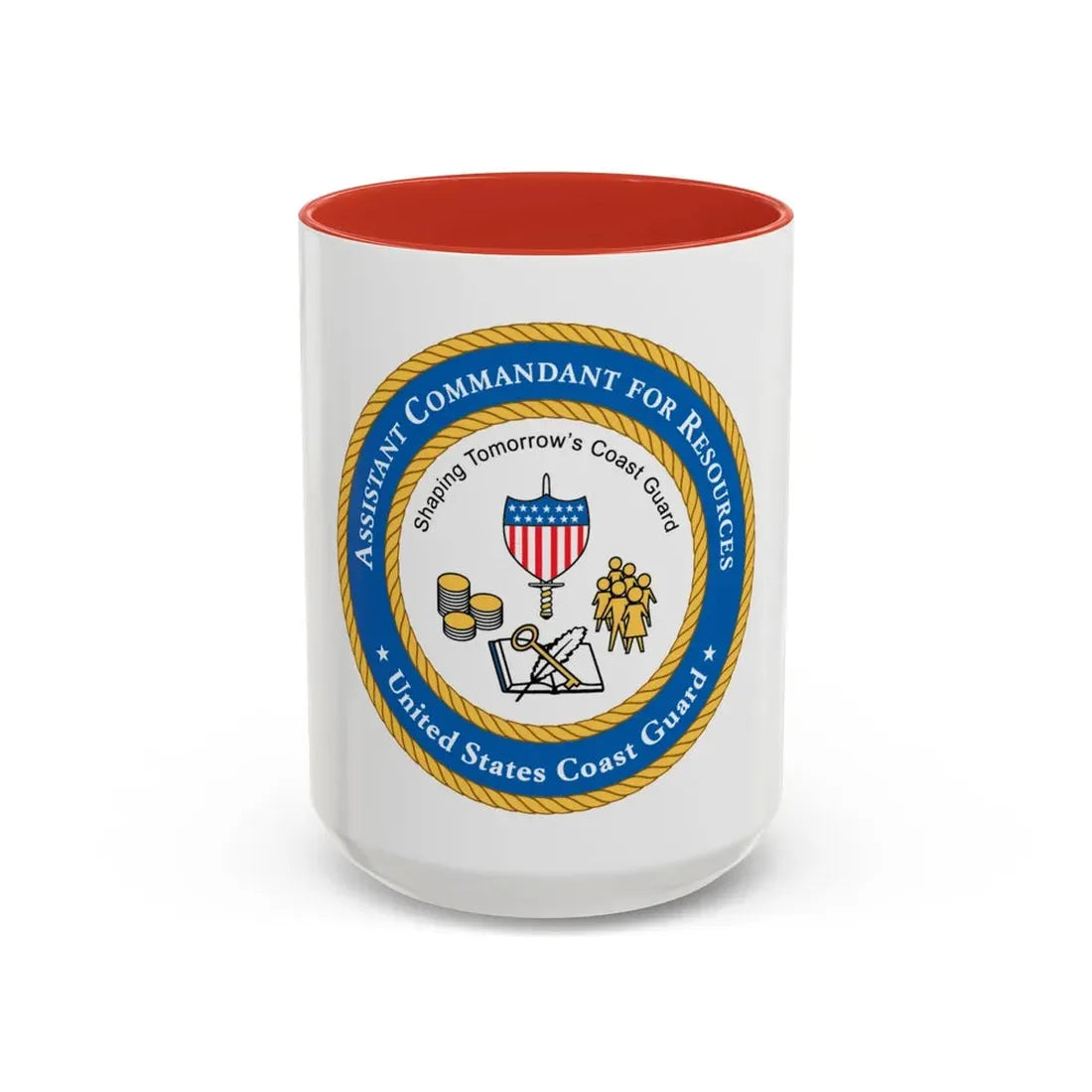 USCG Asst Commandant for Resources (U.S. Coast Guard) Accent Coffee Mug 15oz Red - Go Mug Yourself