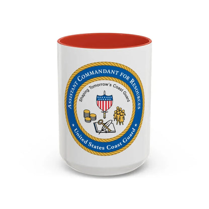 USCG Asst Commandant for Resources (U.S. Coast Guard) Accent Coffee Mug 15oz Red - Go Mug Yourself