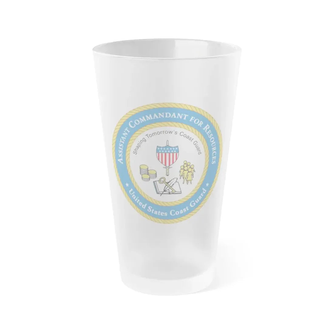USCG Asst Commandant for Resources (U.S. Coast Guard) Frosted Pint Glass 16oz Default Title - Go Mug Yourself