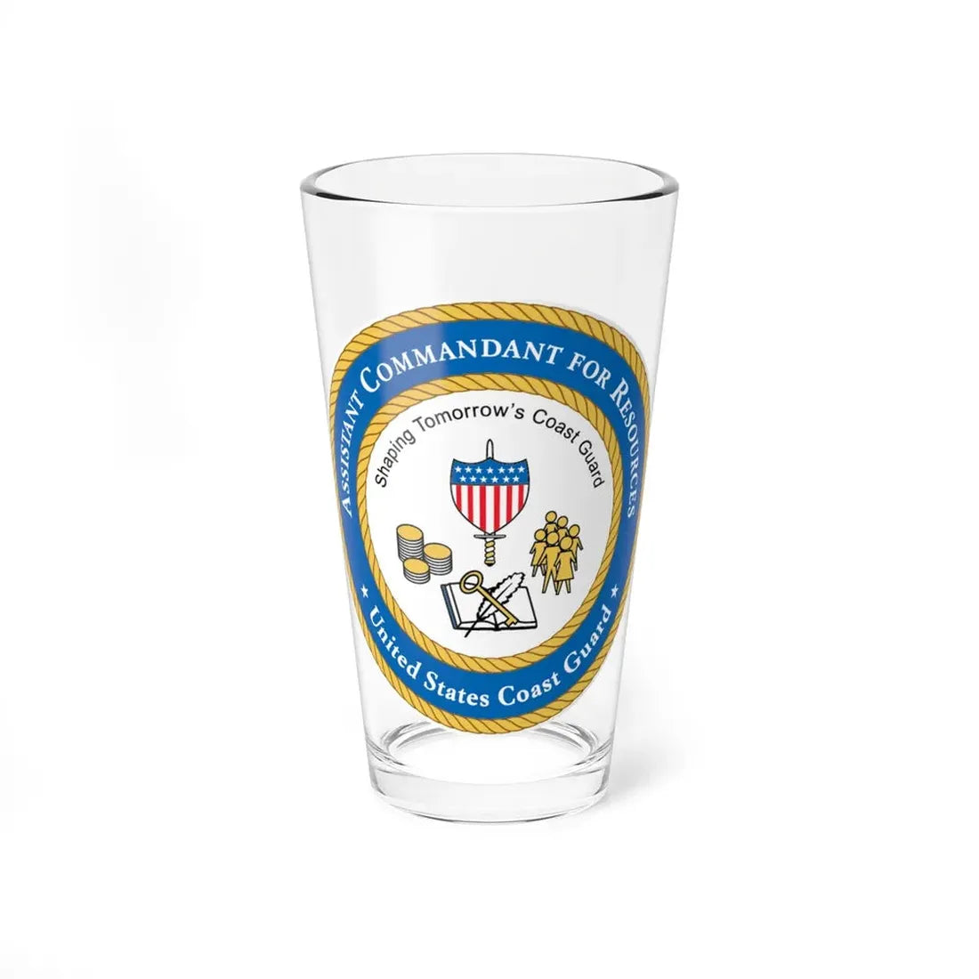 USCG Asst Commandant for Resources (U.S. Coast Guard) Pint Glass 16oz 16oz - Go Mug Yourself