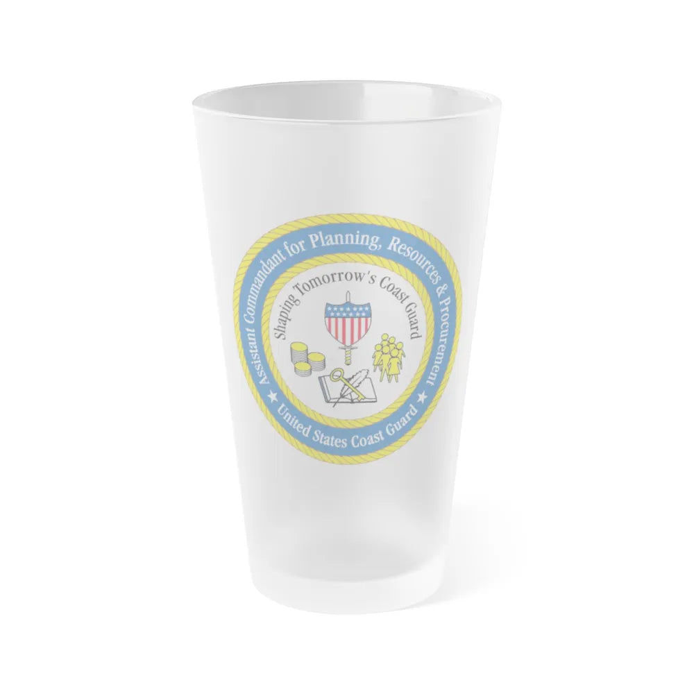 USCG Ast Comdt Plan Res & Proc (U.S. Coast Guard) Frosted Pint Glass 16oz-Go Mug Yourself