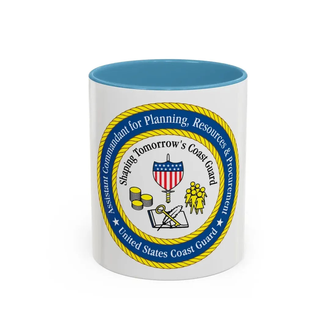 USCG Ast Comdt Plan Res & Proc (U.S. Coast Guard) Accent Coffee Mug 11oz Light Blue - Go Mug Yourself
