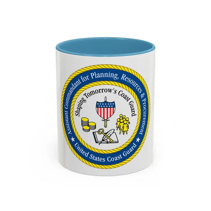 USCG Ast Comdt Plan Res & Proc (U.S. Coast Guard) Accent Coffee Mug 11oz Light Blue - Go Mug Yourself