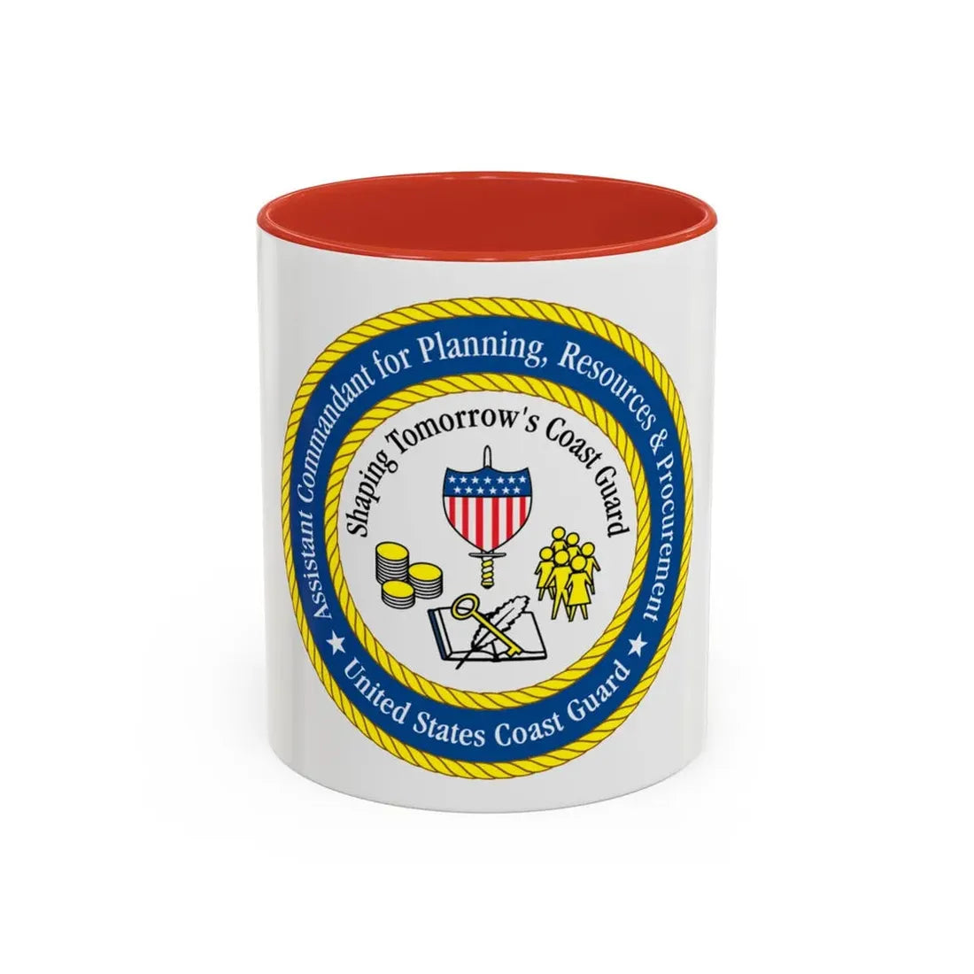 USCG Ast Comdt Plan Res & Proc (U.S. Coast Guard) Accent Coffee Mug 11oz Red - Go Mug Yourself