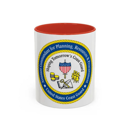 USCG Ast Comdt Plan Res & Proc (U.S. Coast Guard) Accent Coffee Mug 11oz Red - Go Mug Yourself