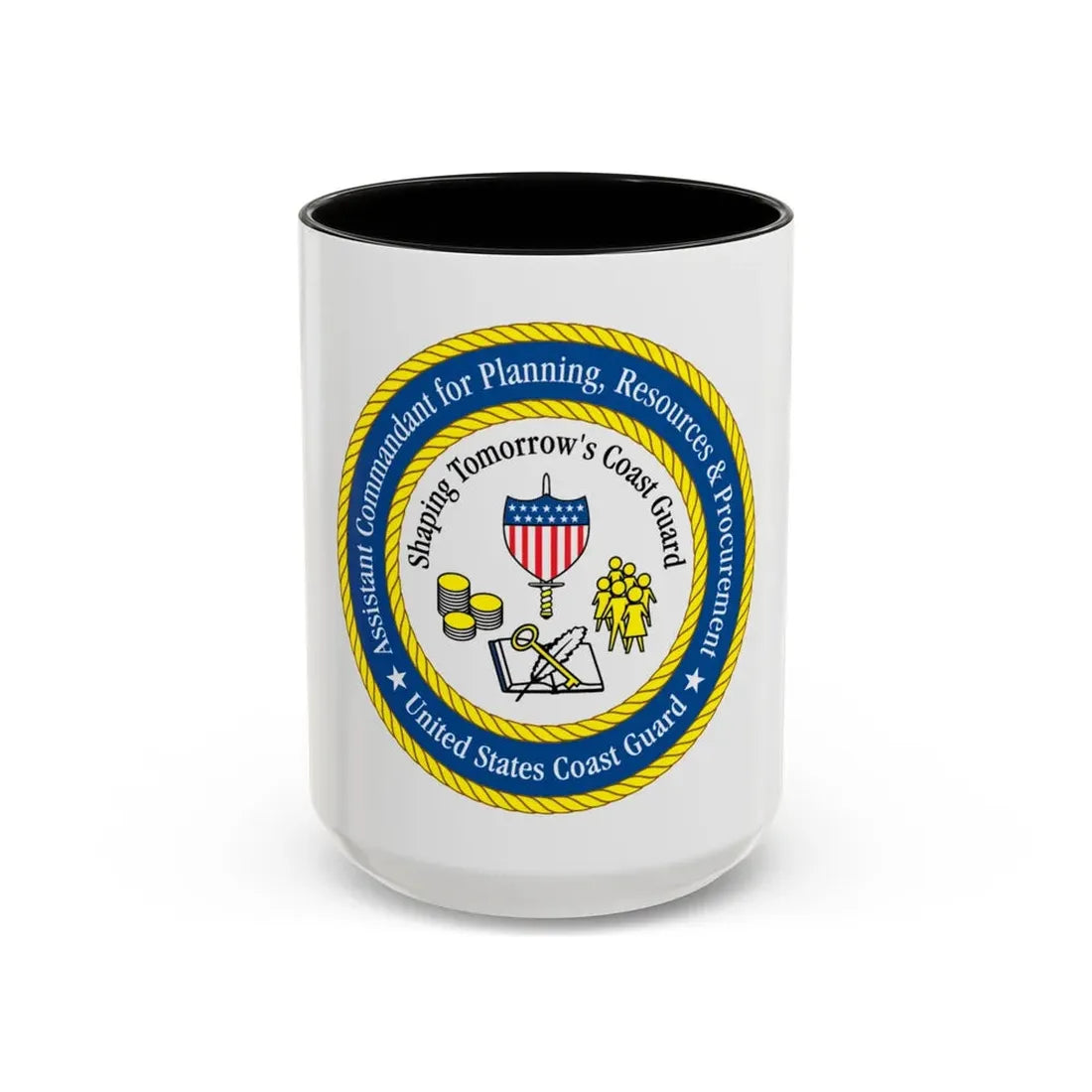USCG Ast Comdt Plan Res & Proc (U.S. Coast Guard) Accent Coffee Mug 15oz Black - Go Mug Yourself