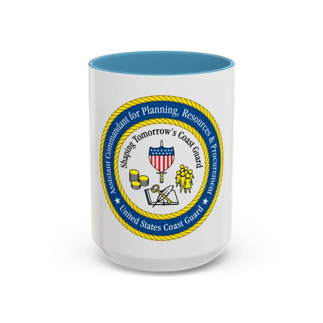 USCG Ast Comdt Plan Res & Proc (U.S. Coast Guard) Accent Coffee Mug 15oz Light Blue - Go Mug Yourself