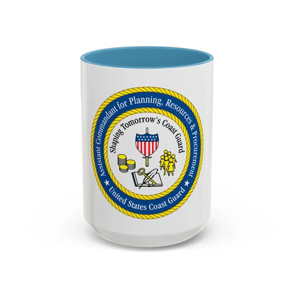 USCG Ast Comdt Plan Res & Proc (U.S. Coast Guard) Accent Coffee Mug 15oz Light Blue - Go Mug Yourself