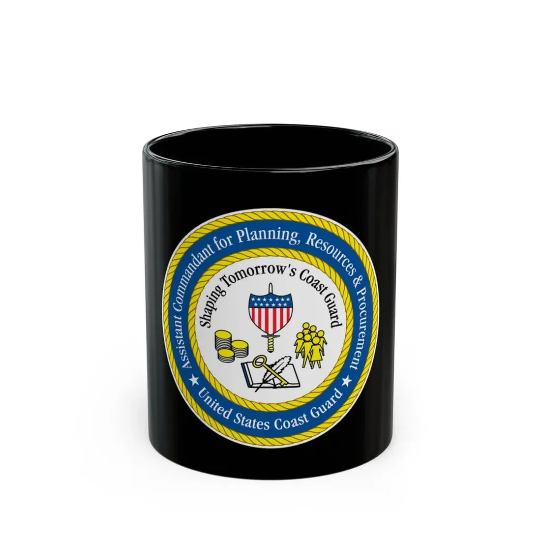 USCG Ast Comdt Plan Res & Proc (U.S. Coast Guard) Black Coffee Mug 11oz - Go Mug Yourself